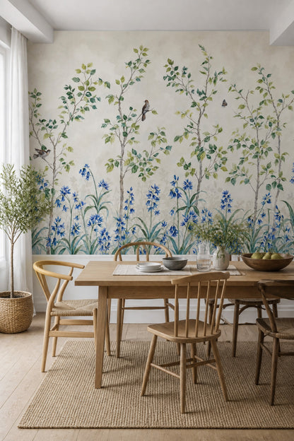 Botanical Wallpaper Watercolor Garden Wall Mural