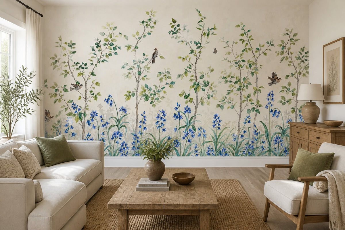 Botanical Wallpaper Watercolor Garden Wall Mural