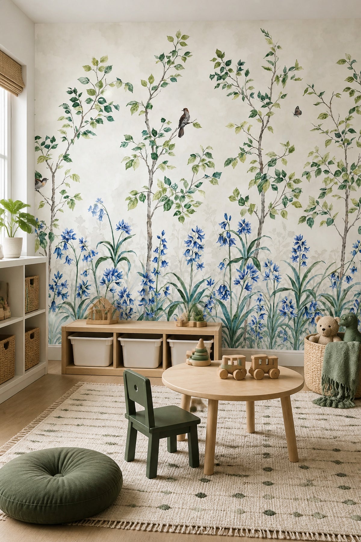 Botanical Wallpaper Watercolor Garden Wall Mural