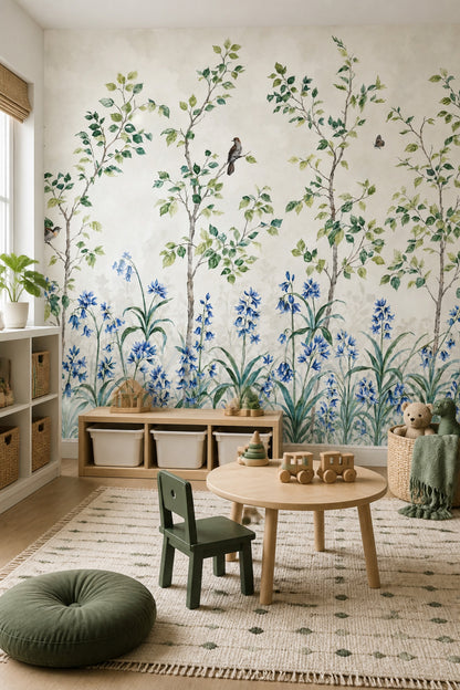 Botanical Wallpaper Watercolor Garden Wall Mural