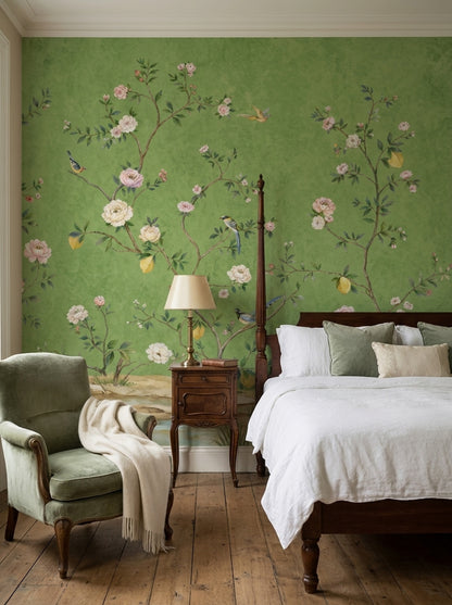 Chinoiserie Wallpaper Floral Botanical Removable Wall Decor