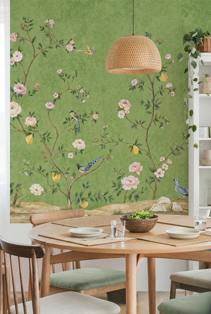 Chinoiserie Wallpaper Floral Botanical Removable Wall Decor