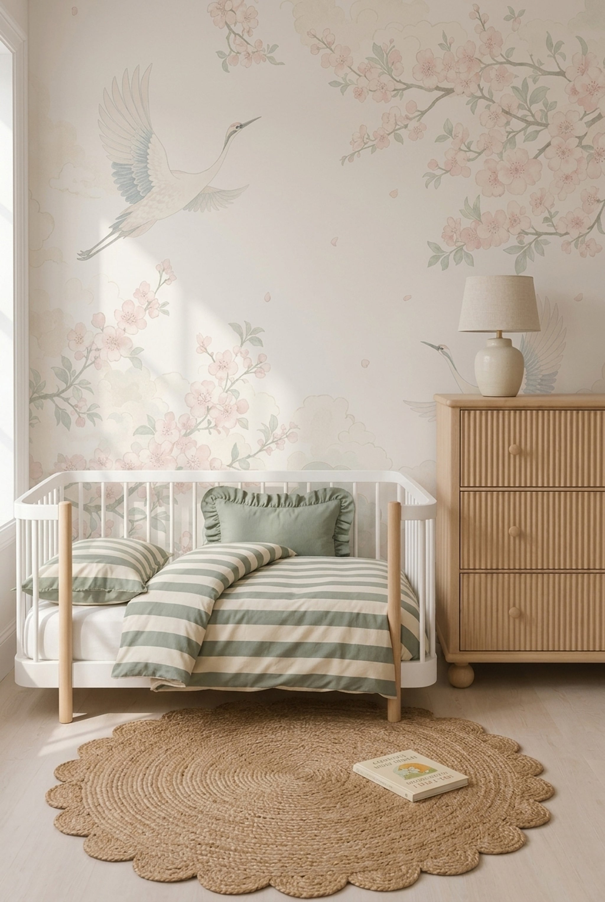 Pink Cherry Wallpaper Blossom Branch Wall Mural