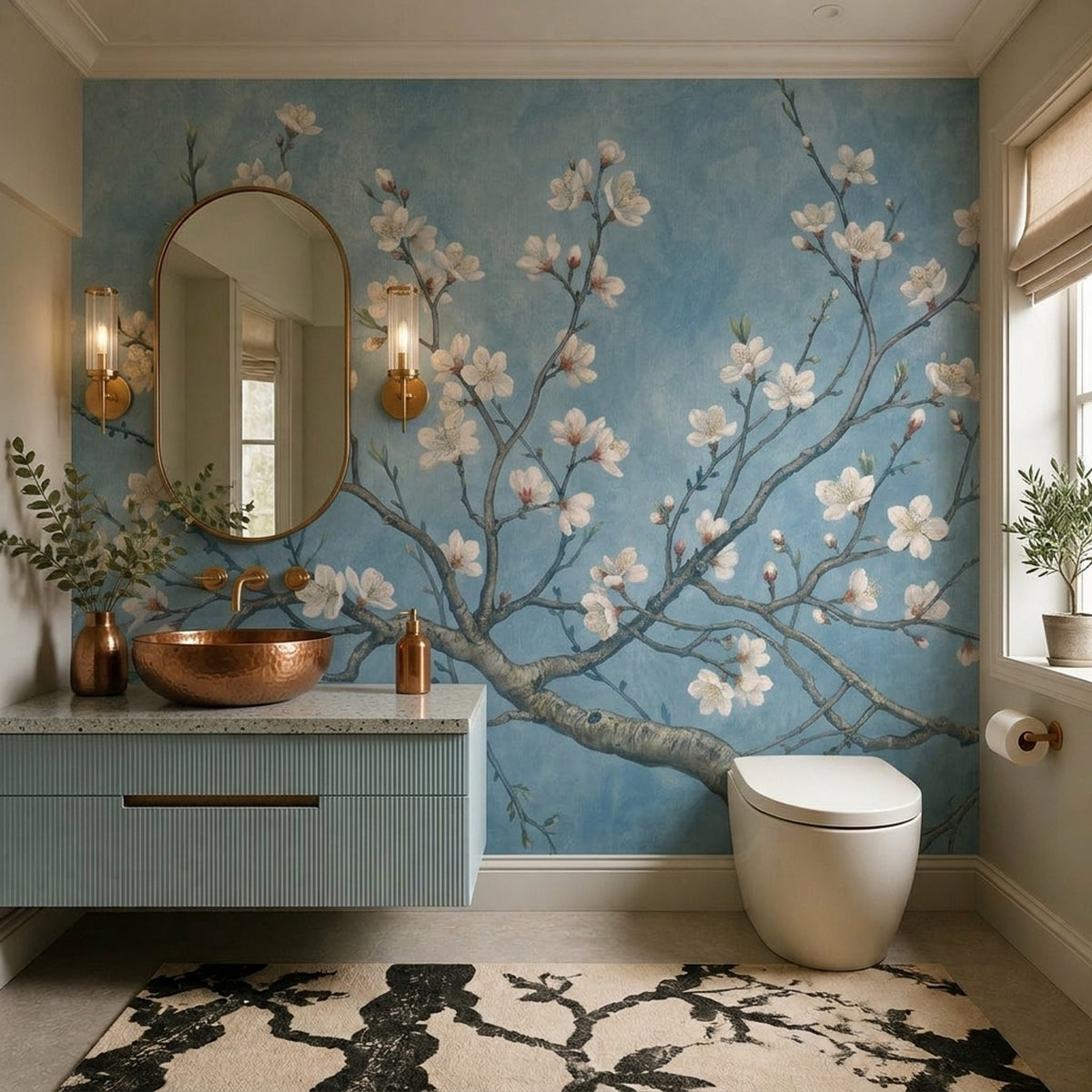Background White Wallpaper Floral Removable Botanical Wall Decor