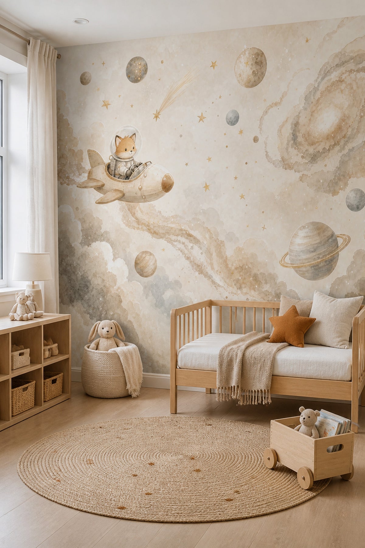 Fox Astronaut Wallpaper Rocket Space Wall Mural