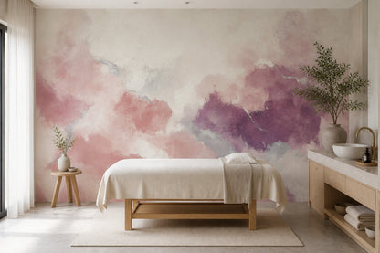 Abstract Wallpaper Watercolor Blush Pink Removable Wall Decor