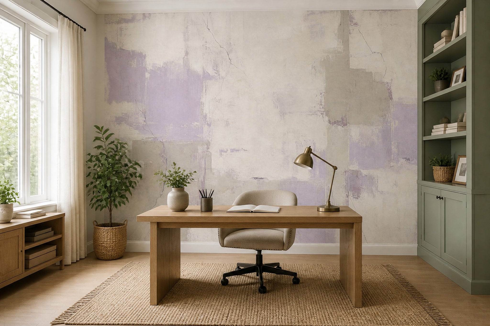 Textured Wallpaper Plaster Geometric Blocks Removable Wall Decor