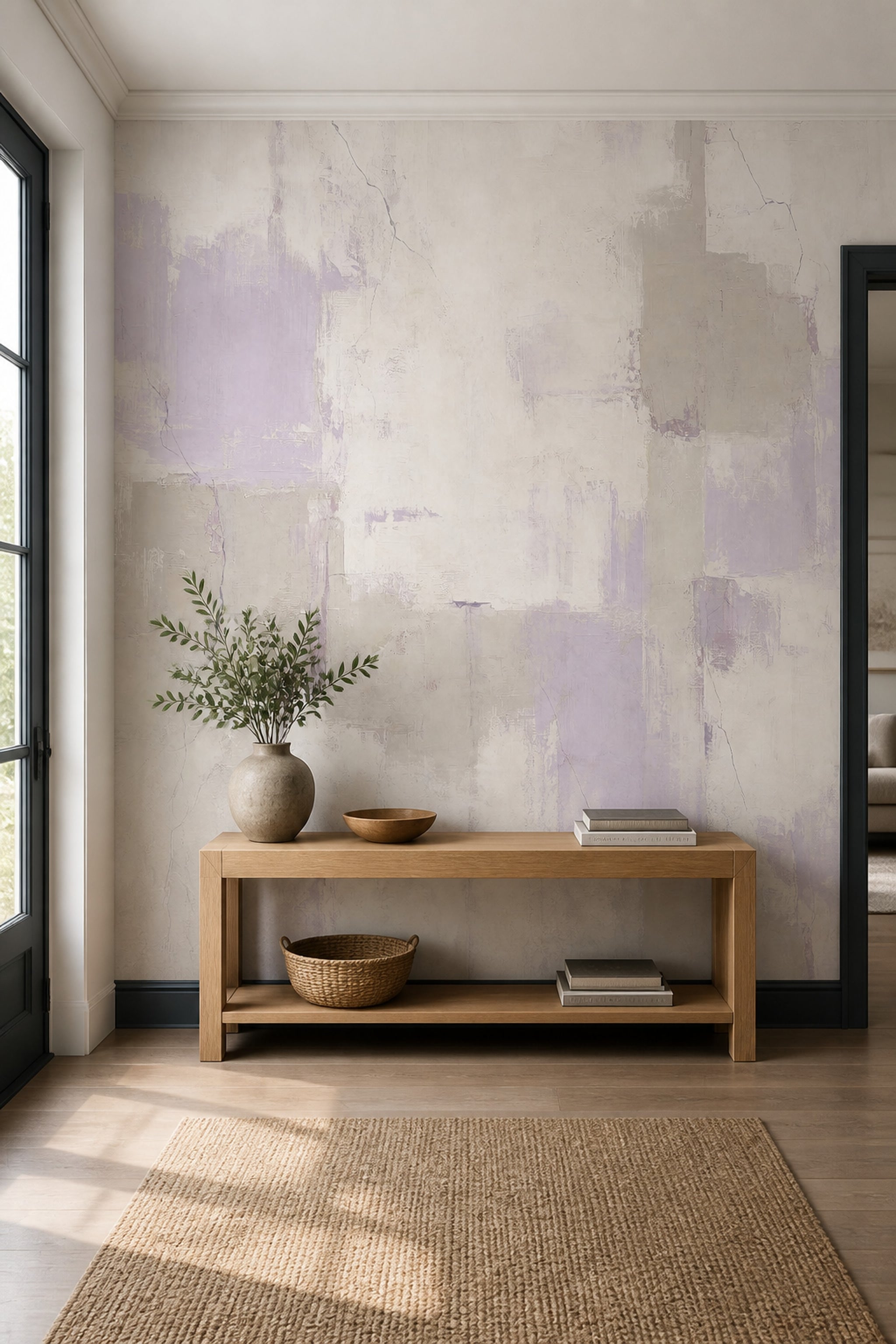 Textured Wallpaper Plaster Geometric Blocks Removable Wall Decor