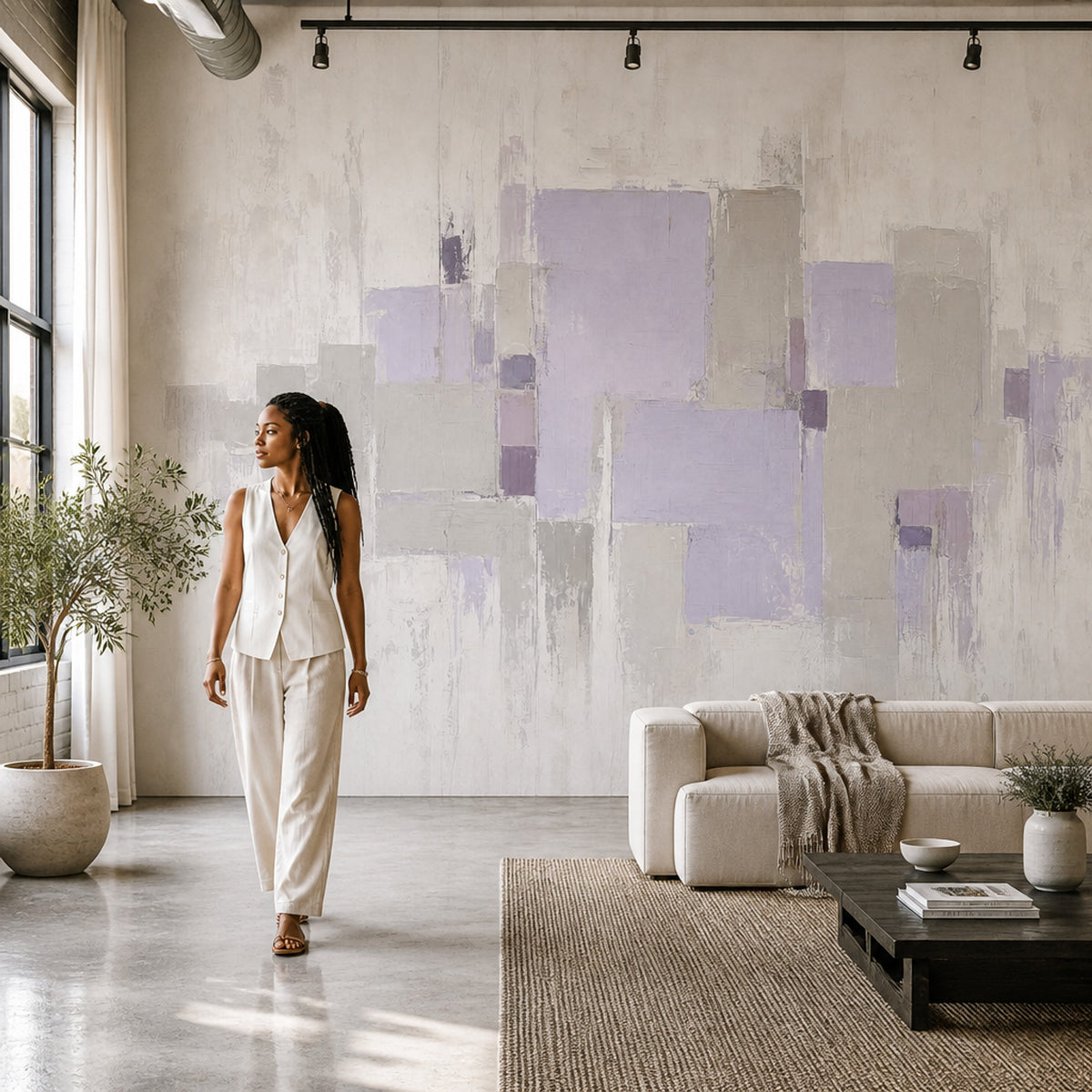 Abstract Wallpaper Geometric Rectangles Wall Mural