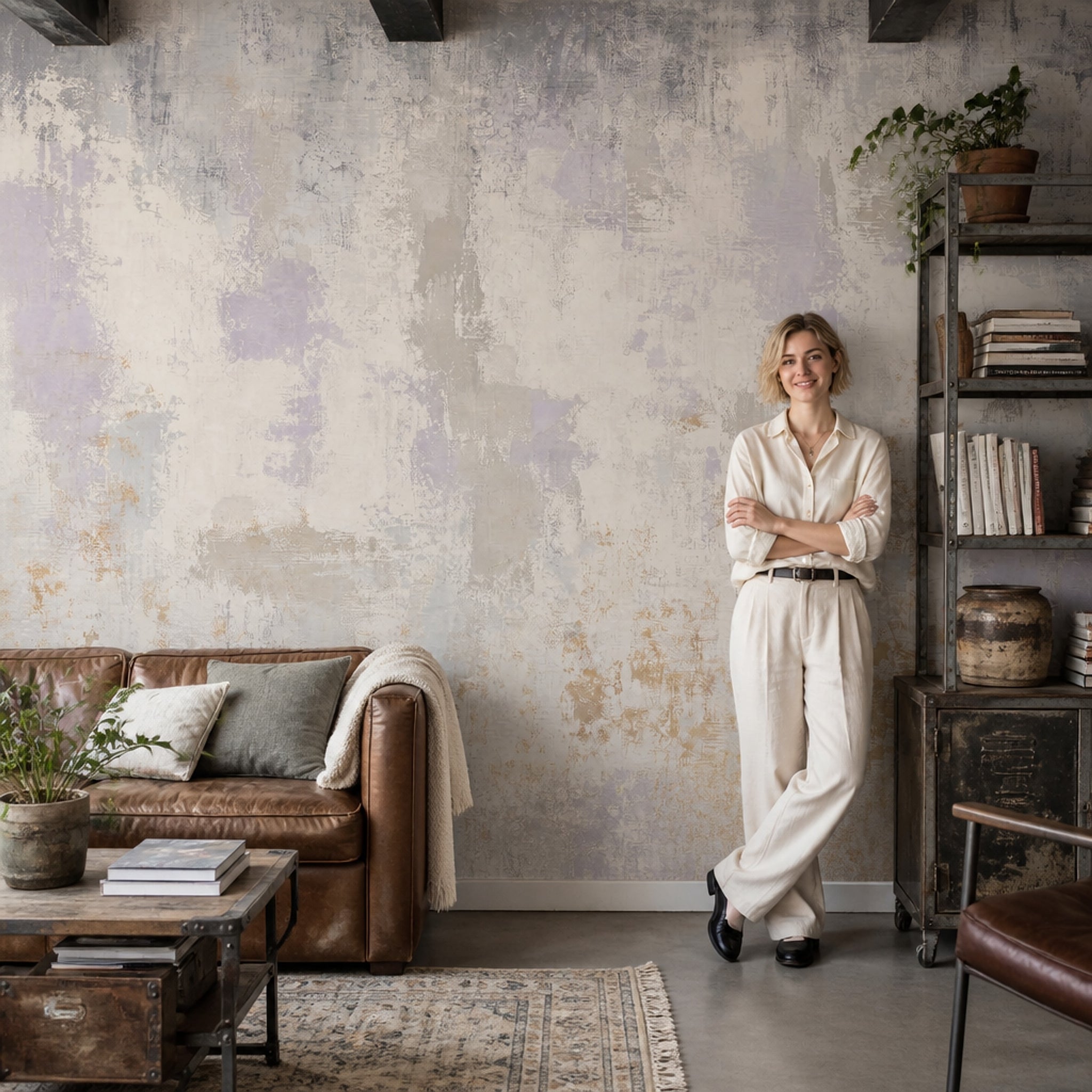 Abstract Wallpaper Textured Removable Distressed Wall Decor