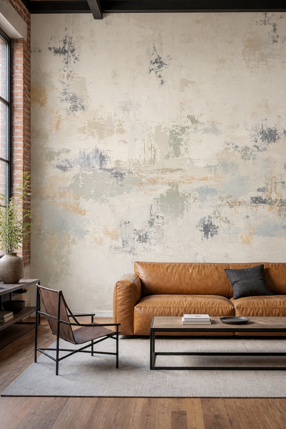 Textured Wallpaper Abstract Distressed Removable Wall Decor