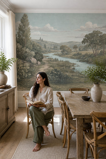 Landscape Wallpaper River Countryside Removable Wall Decor