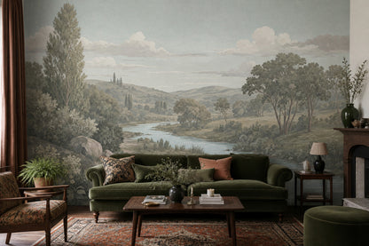 Landscape Wallpaper River Countryside Removable Wall Decor