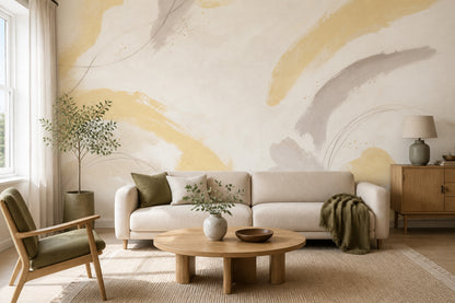 Abstract Wallpaper Painterly Brushstrokes Removable Wall Decor