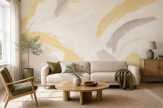 Abstract Wallpaper Painterly Brushstrokes Removable Wall Decor