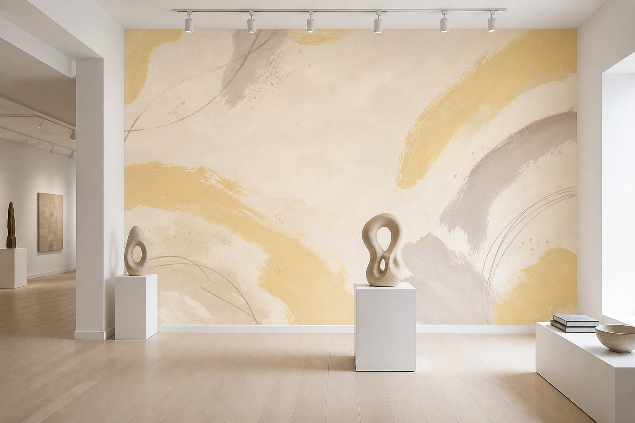 Abstract Wallpaper Painterly Brushstrokes Removable Wall Decor