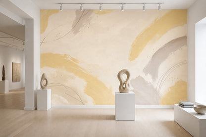 Abstract Wallpaper Painterly Brushstrokes Removable Wall Decor