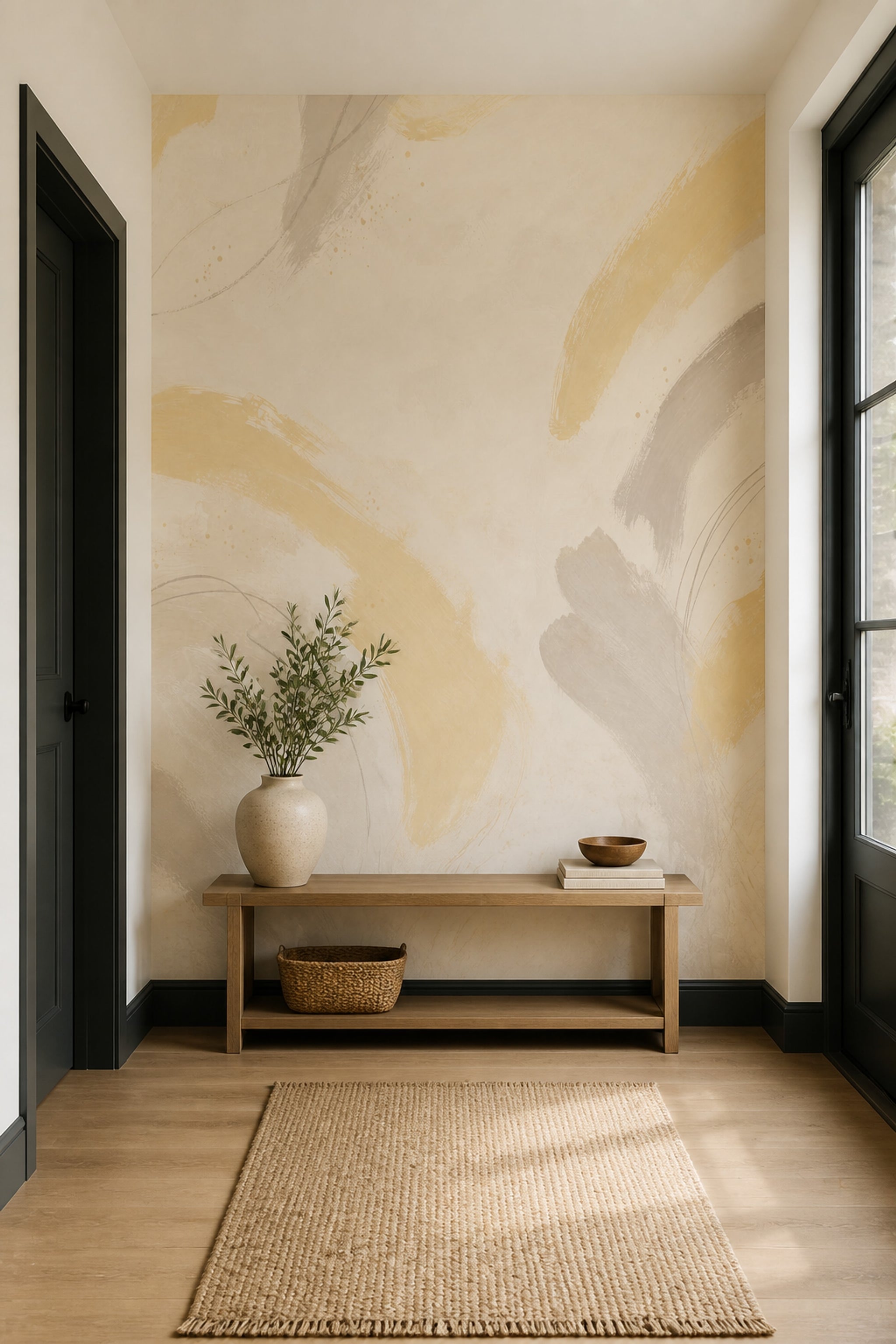 Abstract Wallpaper Painterly Brushstrokes Removable Wall Decor