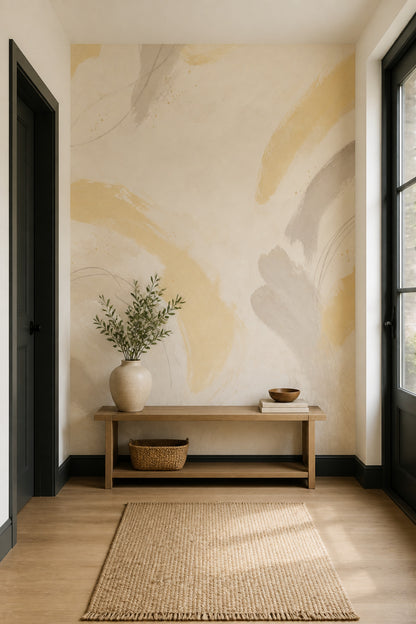 Abstract Wallpaper Painterly Brushstrokes Removable Wall Decor