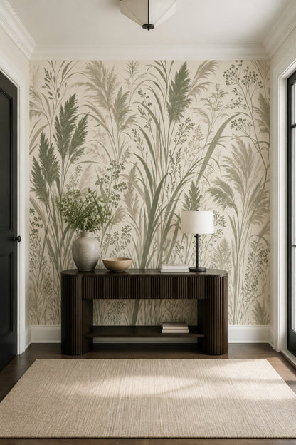 Botanical Wallpaper Wild Grasses Meadow Wall Mural