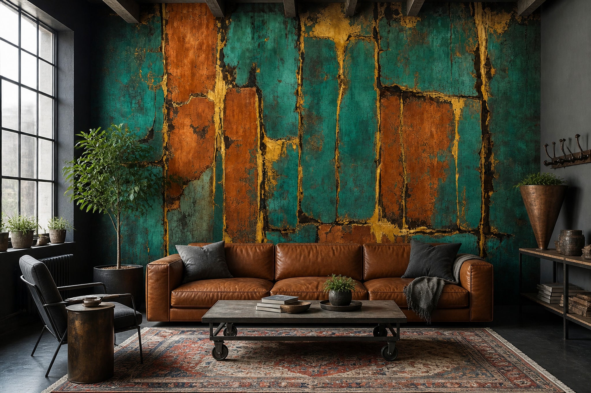 Abstract Wallpaper Geometric Dark Removable Wall Decor