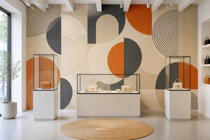 Mid Century Modern Wallpaper Retro Geometric Wall Mural