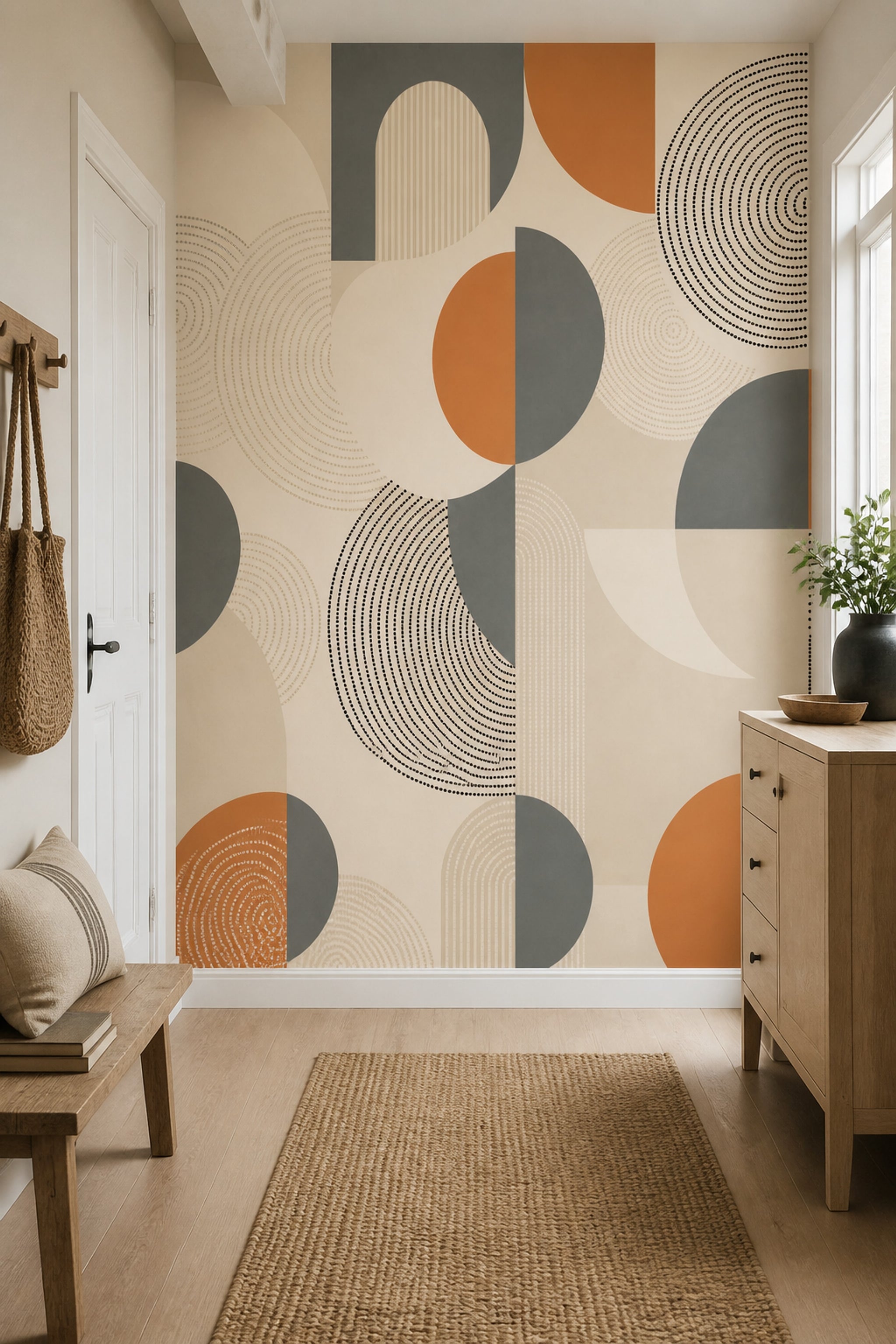 Mid Century Modern Wallpaper Retro Geometric Wall Mural