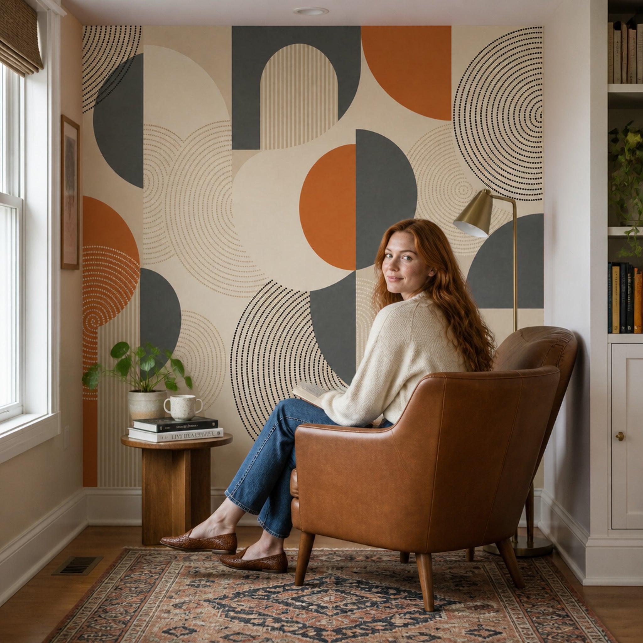 Mid Century Modern Wallpaper Retro Geometric Wall Mural