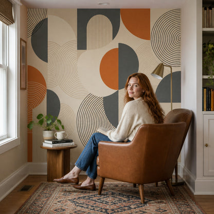 Mid Century Modern Wallpaper Retro Geometric Wall Mural