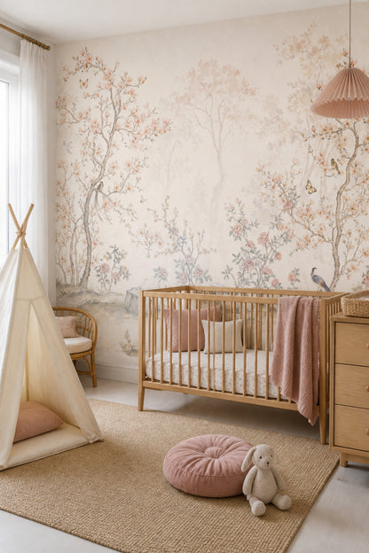 Chinoiserie Wallpaper Floral Removable Garden Wall Decor