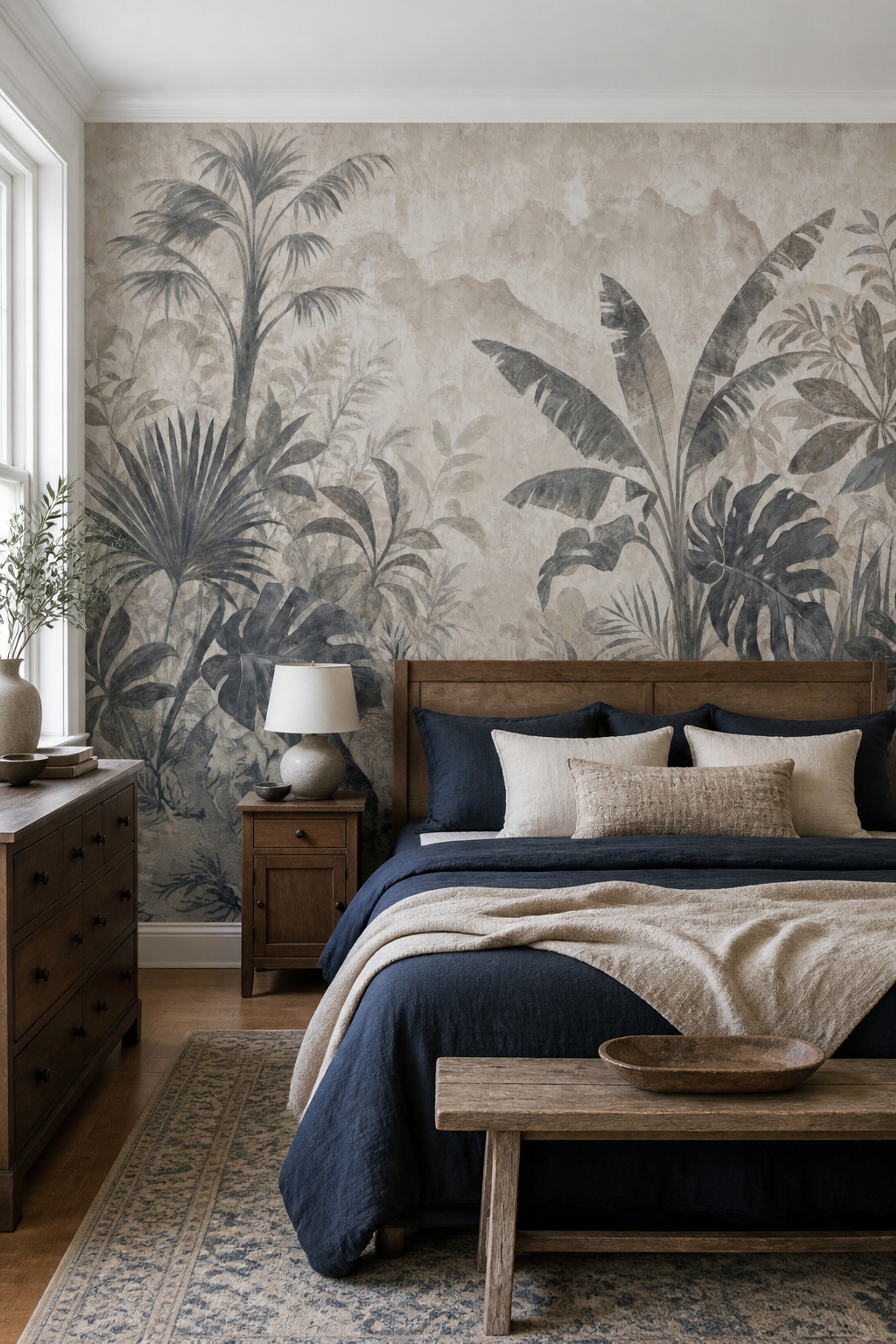 Botanical Mural Wallpaper Tropical Foliage Jungle Garden Wall Mural