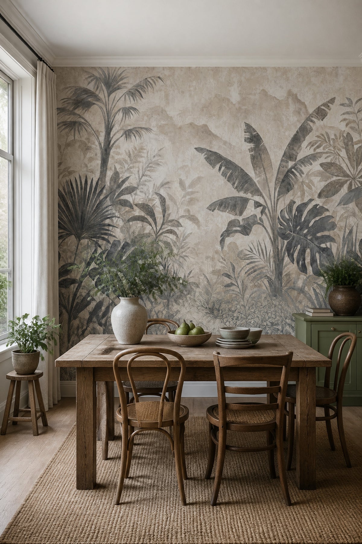 Botanical Mural Wallpaper Tropical Foliage Jungle Garden Wall Mural
