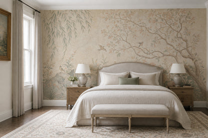 Chinoiserie Wallpaper Botanical Floral Removable Wall Decor