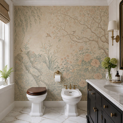 Chinoiserie Wallpaper Botanical Floral Removable Wall Decor