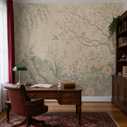 Chinoiserie Wallpaper Botanical Floral Removable Wall Decor