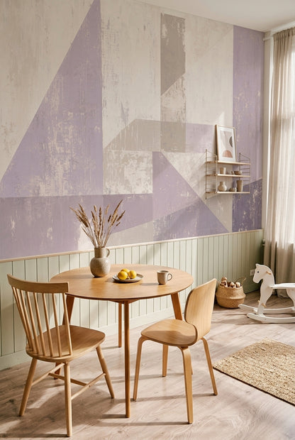 Abstract Wallpaper Geometric Removable Lavender Wall Decor