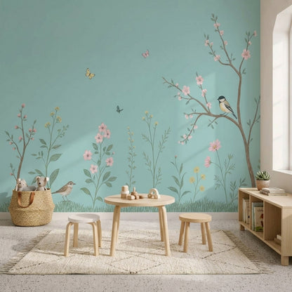 Chinoiserie Inspired Wallpaper Botanical Garden Wall Mural