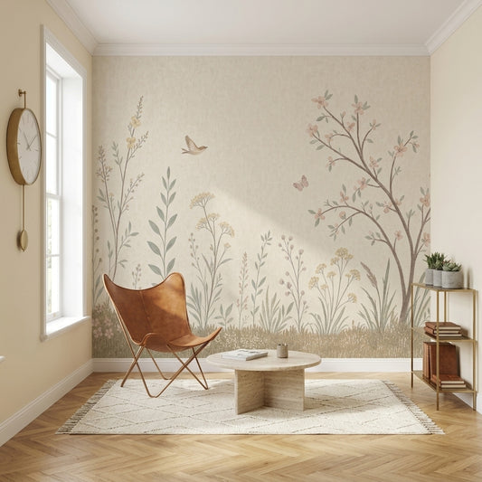 Botanical Wallpaper Floral Vintage Removable Wall Decor