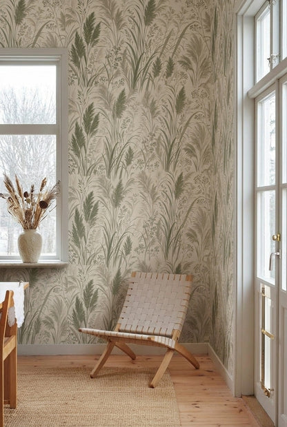 Botanical Wallpaper Wild Grasses Meadow Wall Mural