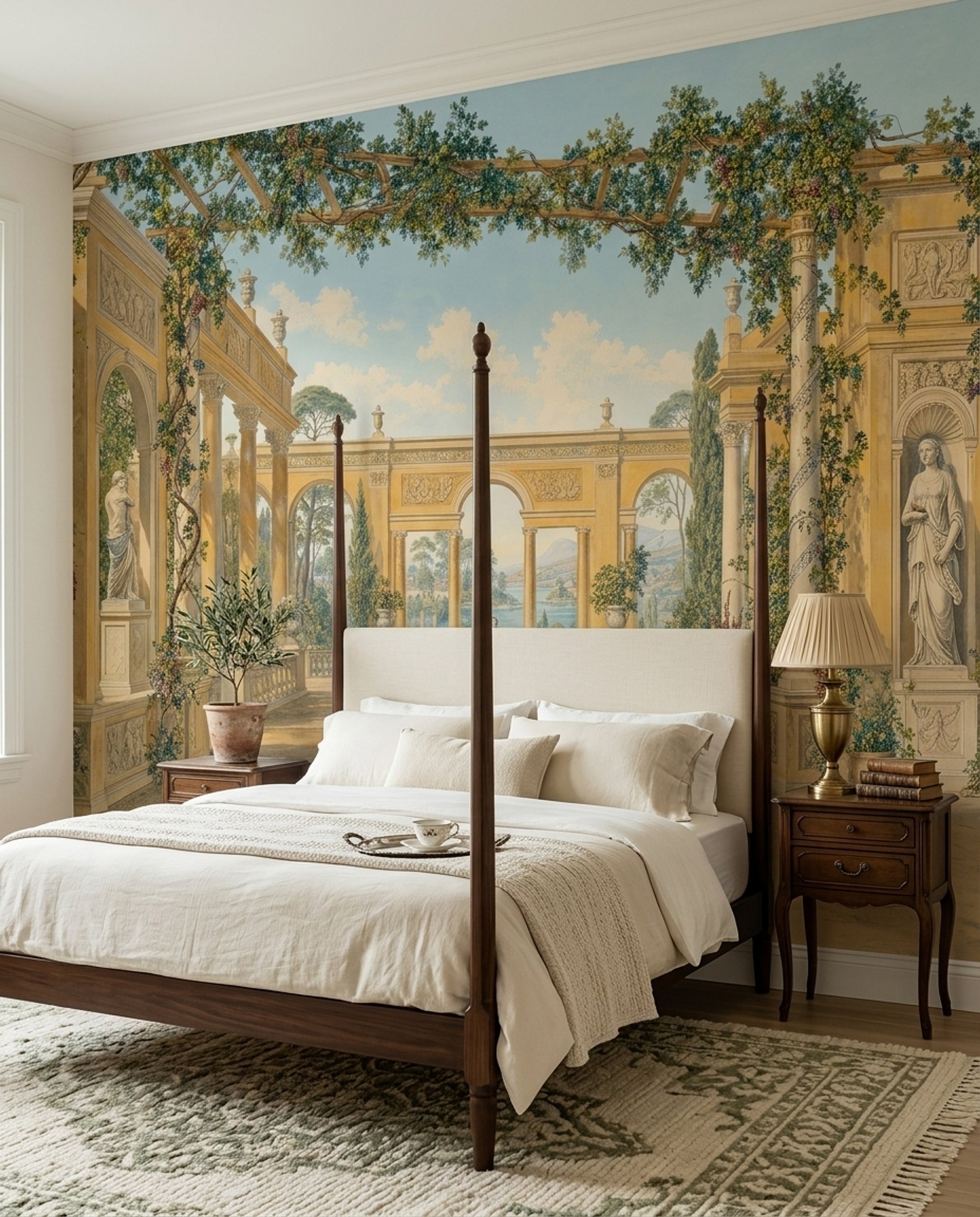 Italian Villa Wallpaper Classical Garden Removable Mediterranean Wall Decor
