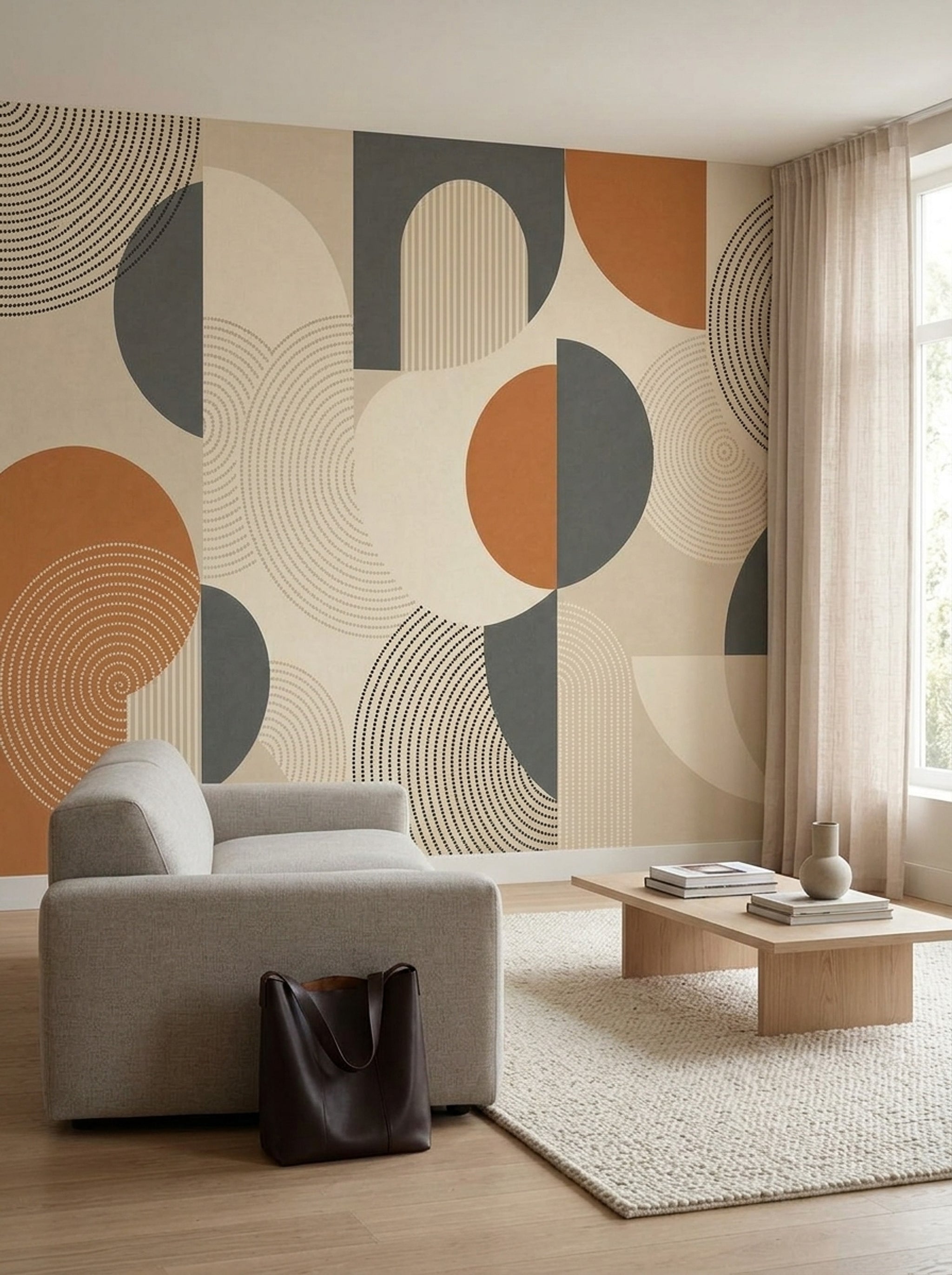Mid Century Modern Wallpaper Retro Geometric Wall Mural