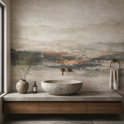 Textured Plaster Wallpaper Distressed Abstract Wall Mural