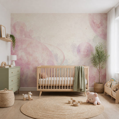 Celestial Wallpaper Watercolor Planets Wall Mural