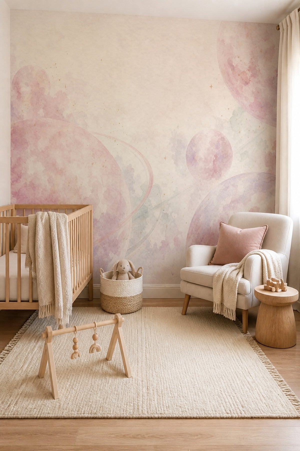 Celestial Wallpaper Watercolor Planets Wall Mural