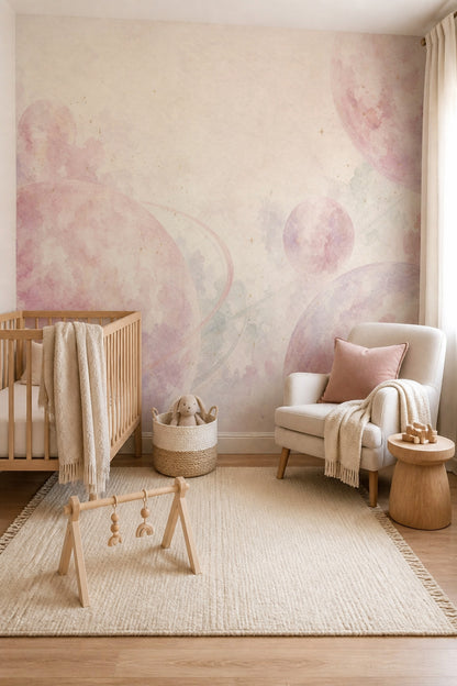 Celestial Wallpaper Watercolor Planets Wall Mural