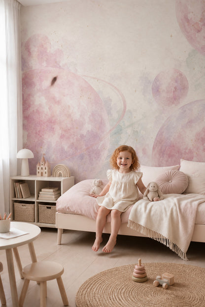 Celestial Wallpaper Watercolor Planets Wall Mural