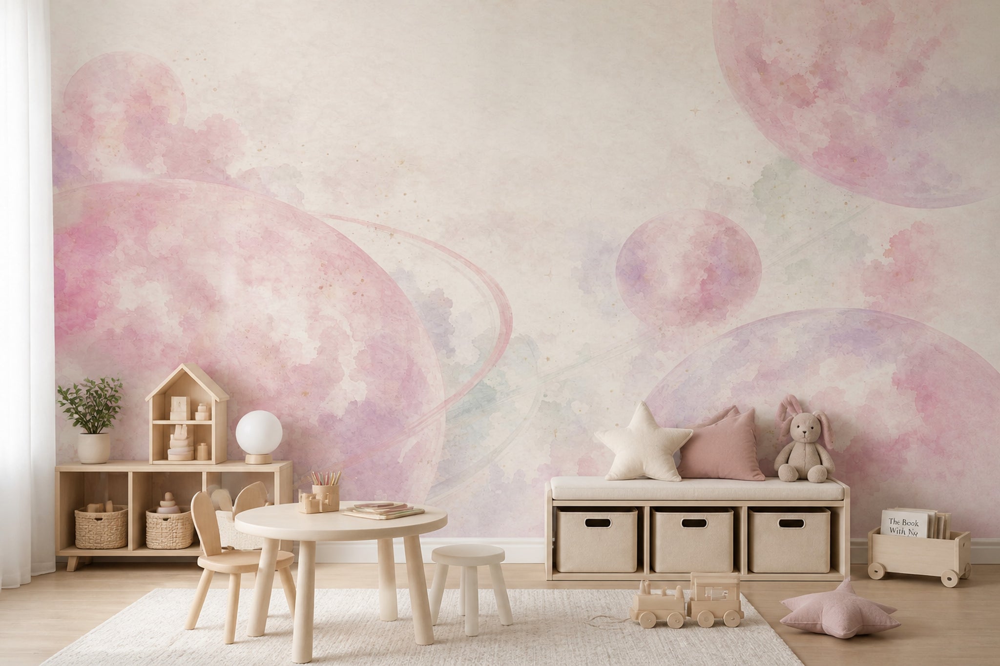 Celestial Wallpaper Watercolor Planets Wall Mural