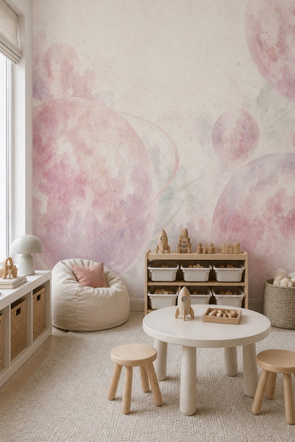 Celestial Wallpaper Watercolor Planets Wall Mural