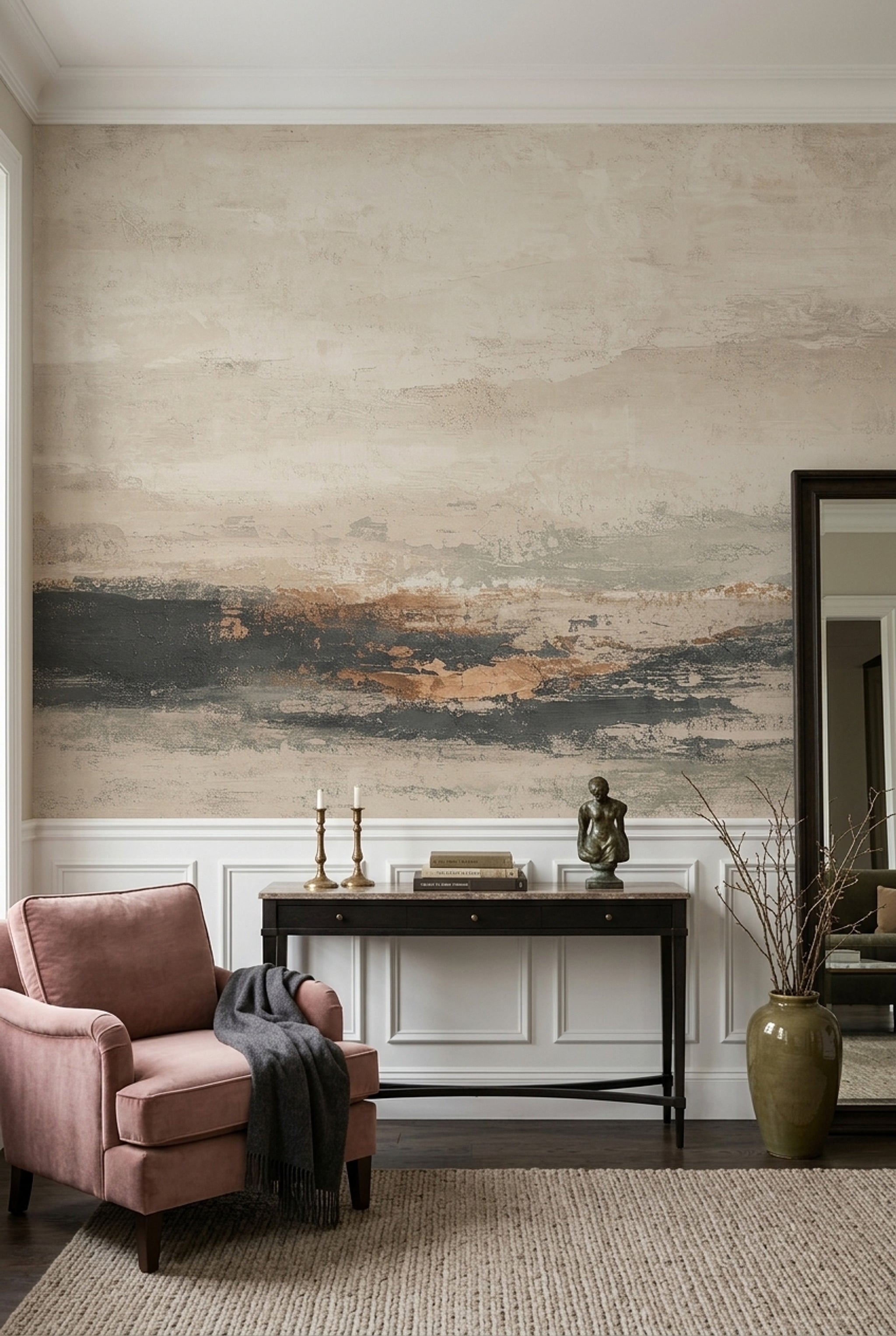 Textured Plaster Wallpaper Distressed Abstract Wall Mural