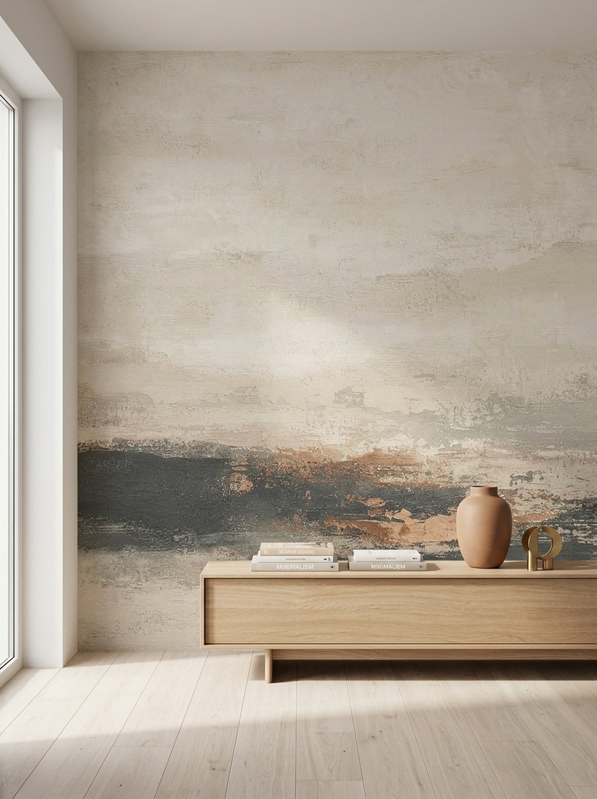 Textured Plaster Wallpaper Distressed Abstract Wall Mural